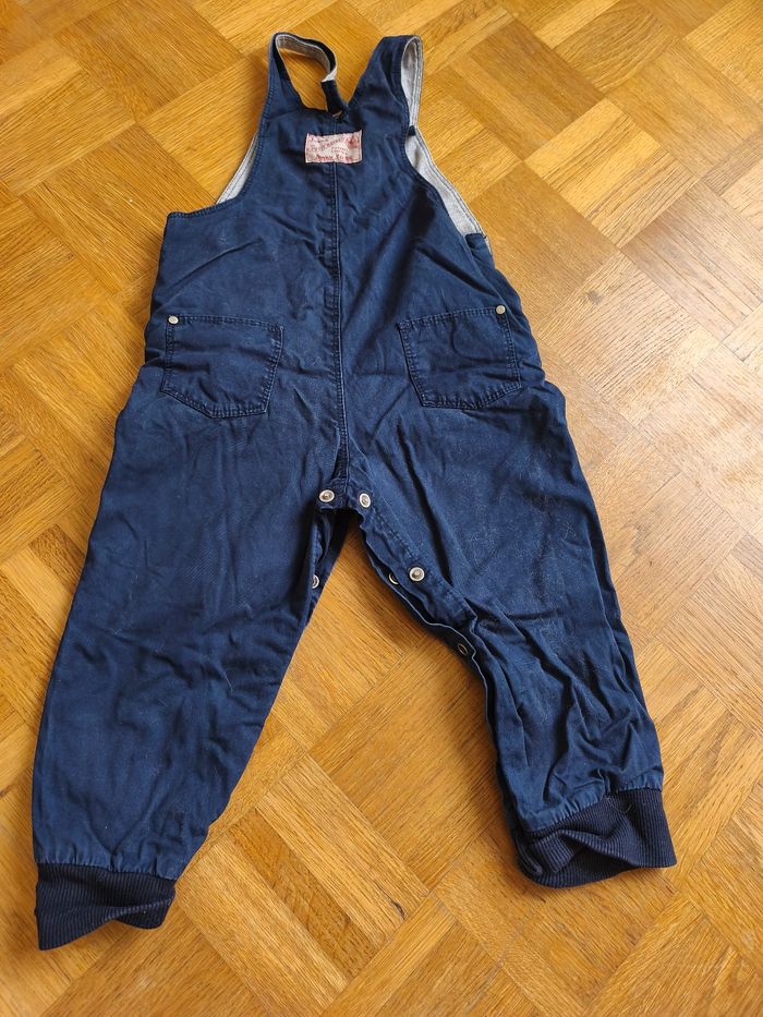 Salopette 24 mois Petit bateau garçon bretelles entrejambe réglable pression bleu marine - photo numéro 2