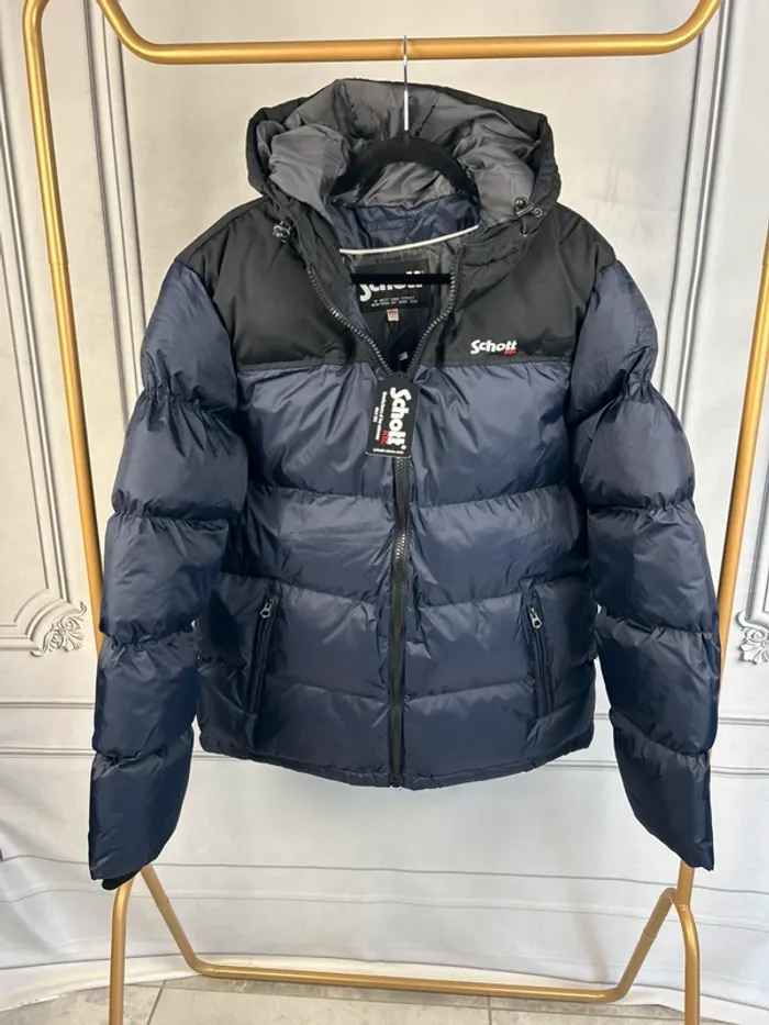 Doudoune Schott Marine T.L neuve