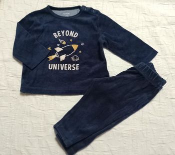 Kiabi pyjama velours 2 pieces 12 mois