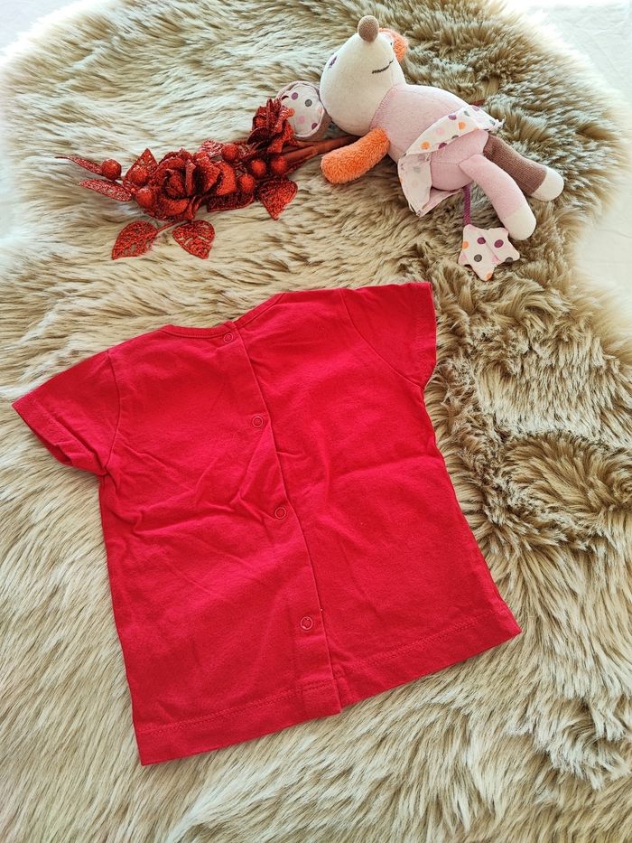 Tee shirt rose fushia sucre d'orge  6 mois - photo numéro 2