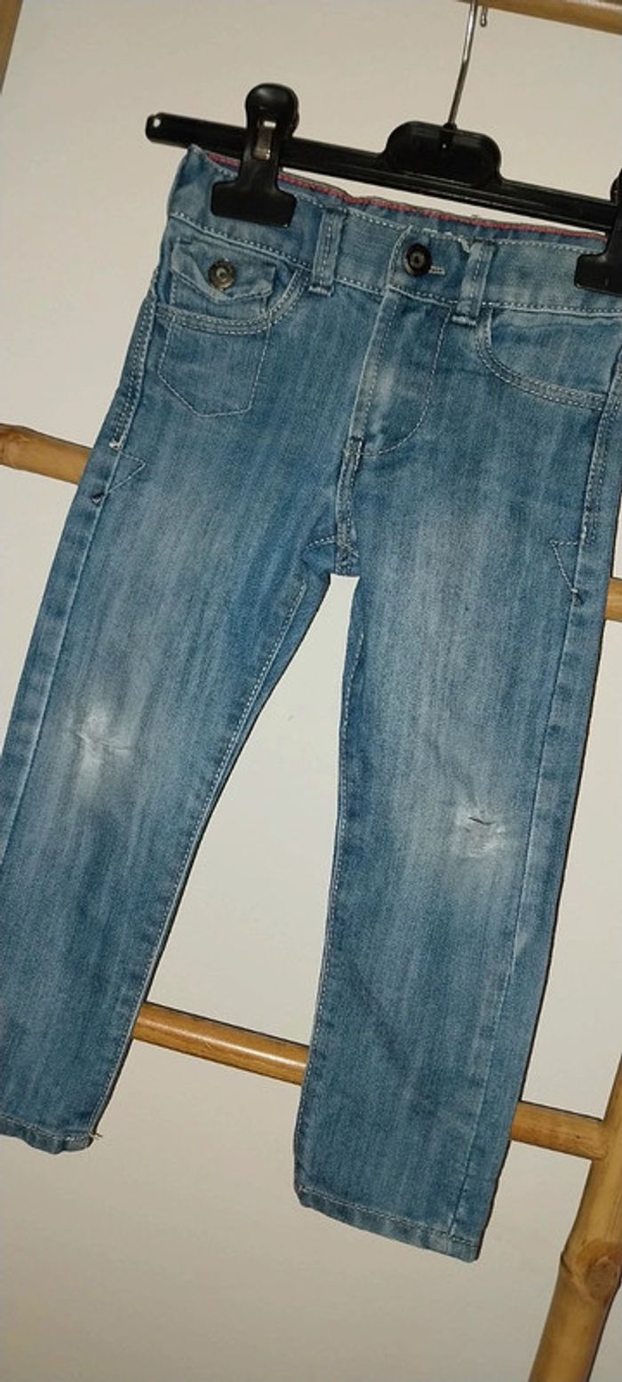 Jean slim Okaidi bleu used effect 2 ans Très bon état - photo numéro 5