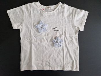 Tee-shirt manches courtes garçon Mango blanc mer 104 cm