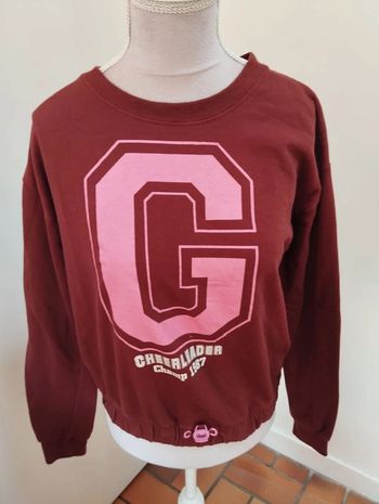 Sweat col rond bordeaux et rose Zeeman 158/164 cm