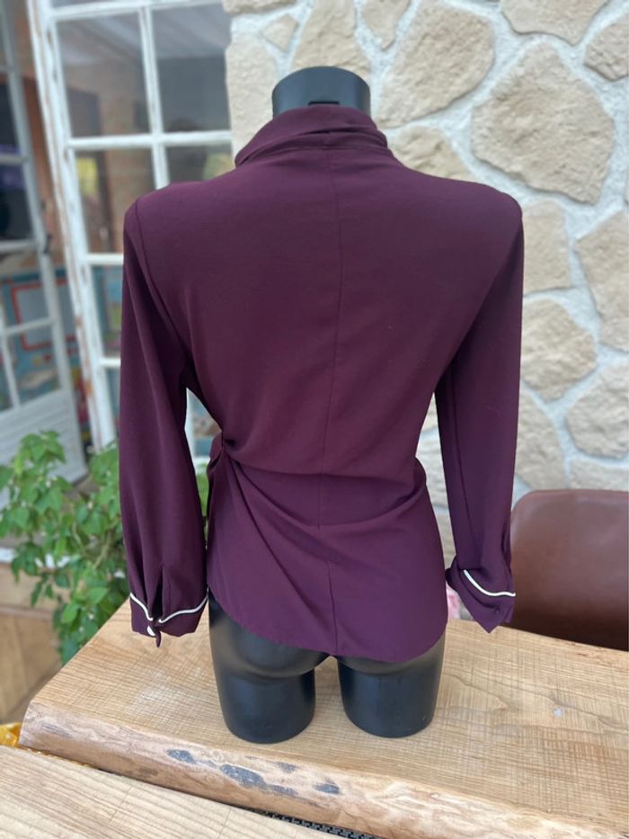Chemisier blouse cache cœur bordeaux femme akoz de toi collection - photo numéro 2