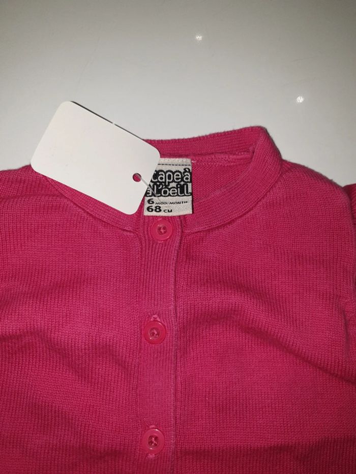 Gilet maille sans manches fushia - photo numéro 2