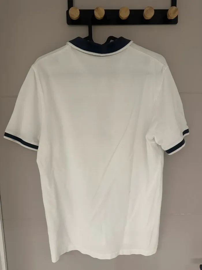 Polo Jack & Jones – Blanc col bleu marine – Taille M - photo numéro 2