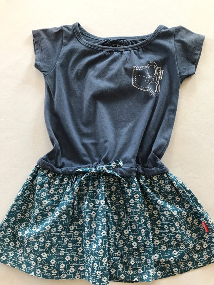 Robe à petites manches bleu pétrole