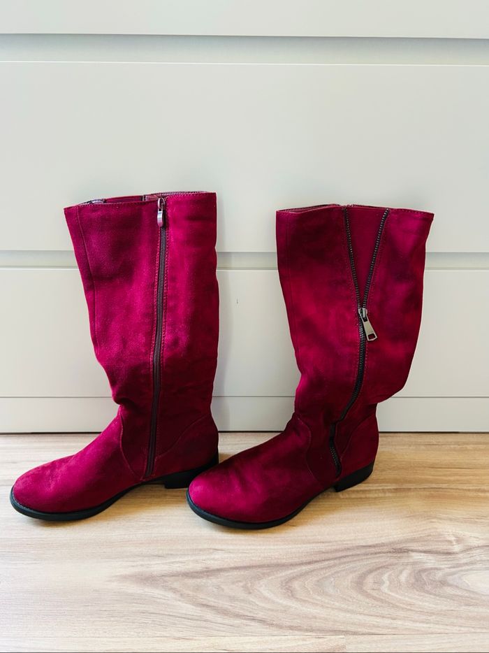 Bottes en daim bordeaux Super Mode Taille 39