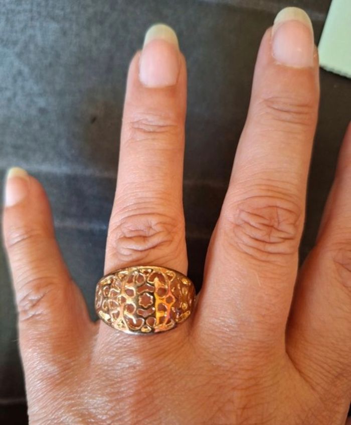 Bague Victoria "Feuille" Ionisée Café - Comme Neuve - Garantie à Vie - photo numéro 3