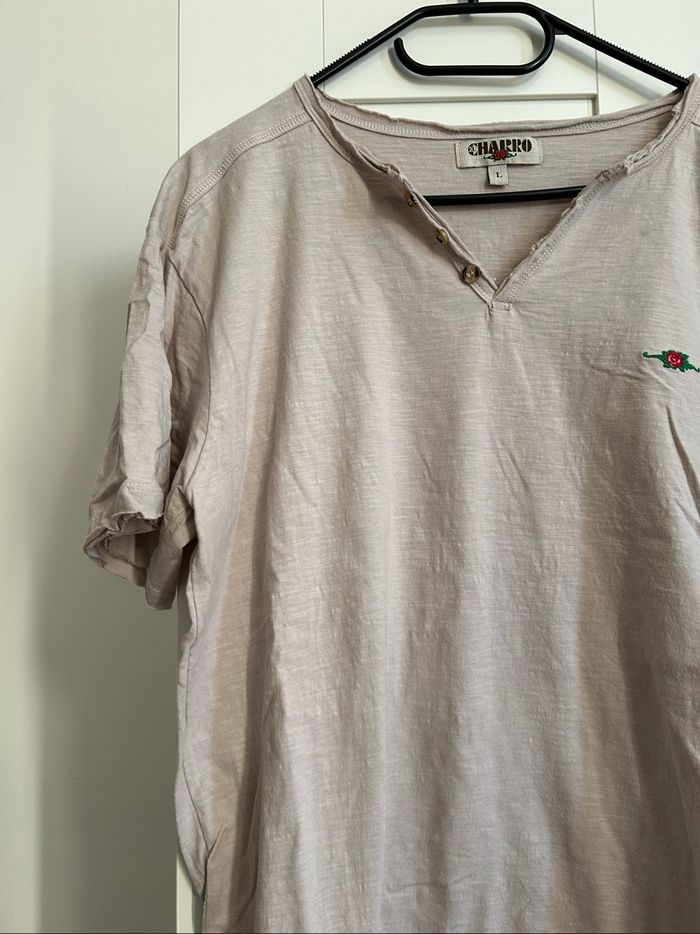 T-shirt beige uni Homme Charro Taille L - photo numéro 2