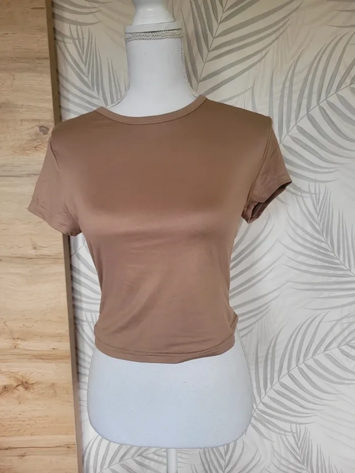 Top court marron femme taille M