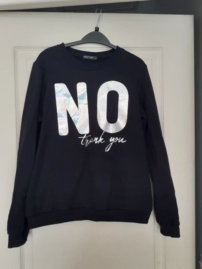 Sweat noir 12 ans avec imprimé