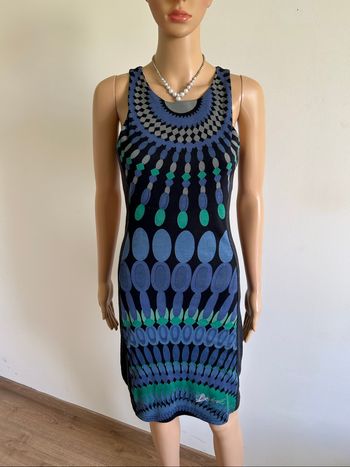 Robe grise et bleue sans manches Desigual taille XS bon état
