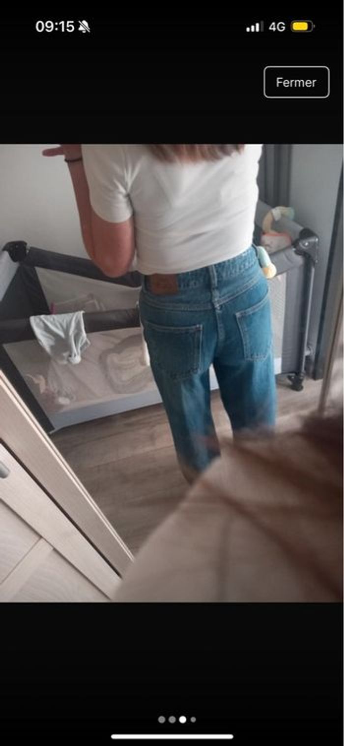 jeans wide leg bleu femme - photo numéro 3