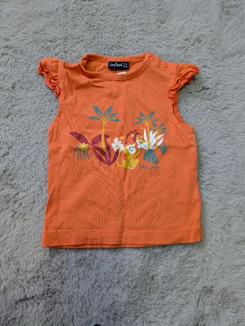 T-shirt Influx 9 mois – orange jungle – très bon état