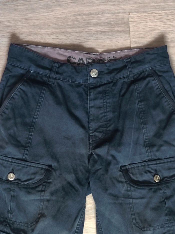 Short noir bleuté effet délavé / Cargo - 36/S à 38/M - photo numéro 8