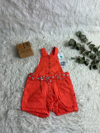 Salopette courte corail Obaibi taille 9 mois