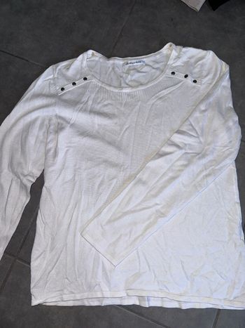 Haut blanc manches longues Christine Laure
