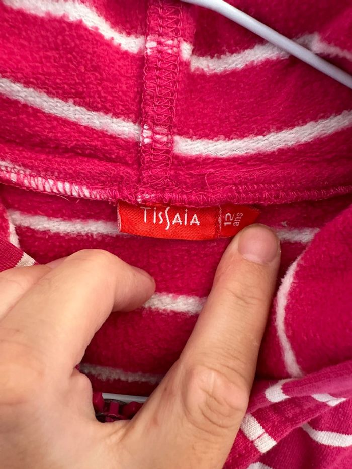 Veste à capuche à rayure rose tissaia - photo numéro 4