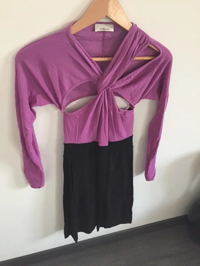 Robe soirée sexy PINKO Violette et noire - photo numéro 3