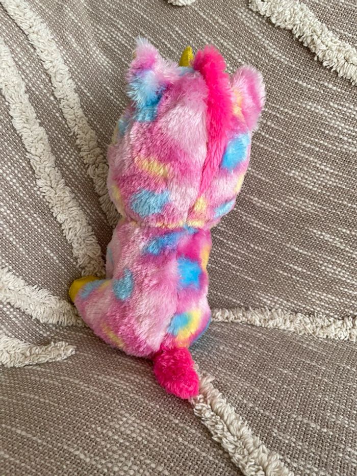 Peluche doudou 26cm TY licorne à tâche multicolore très bon état - photo numéro 3