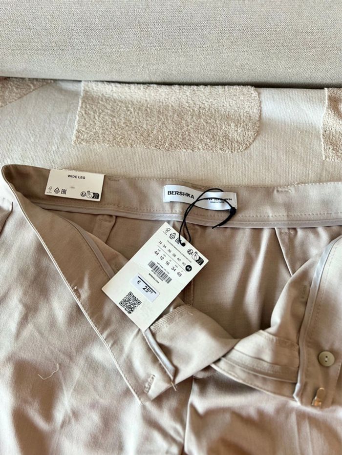 Pantalon Wide Leg Beige 44 Bershka - photo numéro 3