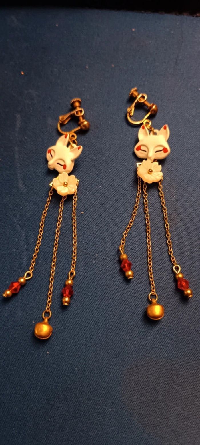 Boucles d'oreilles kitsune