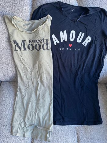 Lot 2 chemise de nuit manches courtes kaki & marine Kiabi