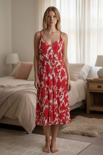 Robe été H&M XS rouge et blanche
