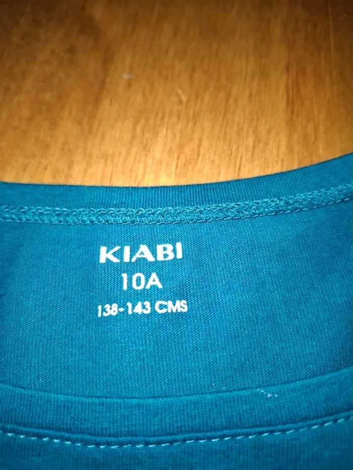 T-shirt manches longues bleu vert Kiabi 10 ans - photo numéro 4