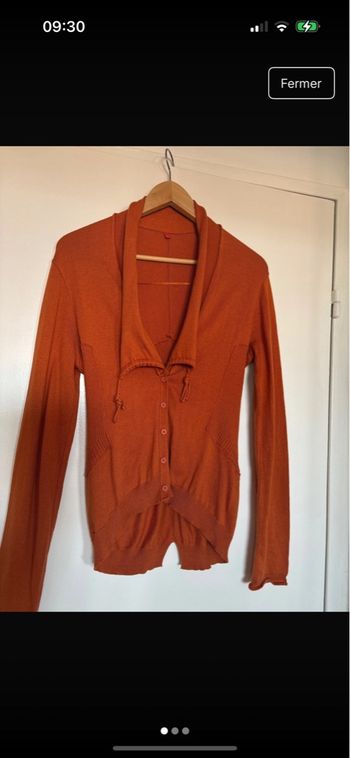 Cardigan asymétrique orange miss Captain