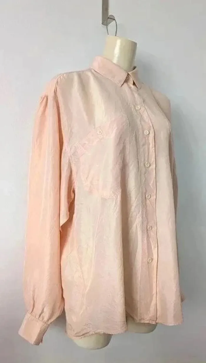 Chemisier vintage oversize 100% soie - Benetton - taille M - photo numéro 3