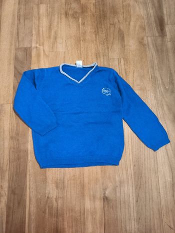 Pull col v Tex 23mois bleu