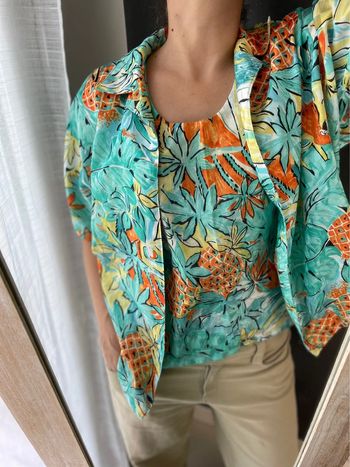 Débardeur et veste tee shirt fleur vintage