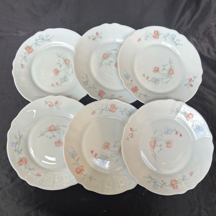 6 assiettes à dessert vintage Arcopal pois de senteur - photo numéro 4