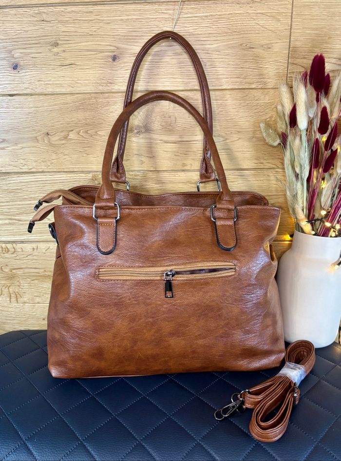 Sac à main femme marron automne simili cuir neuf travail voyage bandoulière amovible - photo numéro 4