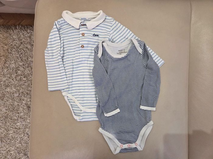 Lot de 2 bodies garçon 12 mois Bout'chou