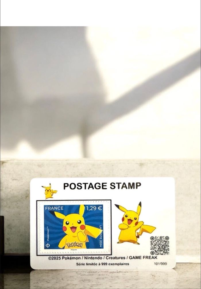 Carte Pokémon Pikachu Stamp Card Timbre – PVC Edition Limitée /999 Collection Fan Neuf - photo numéro 2