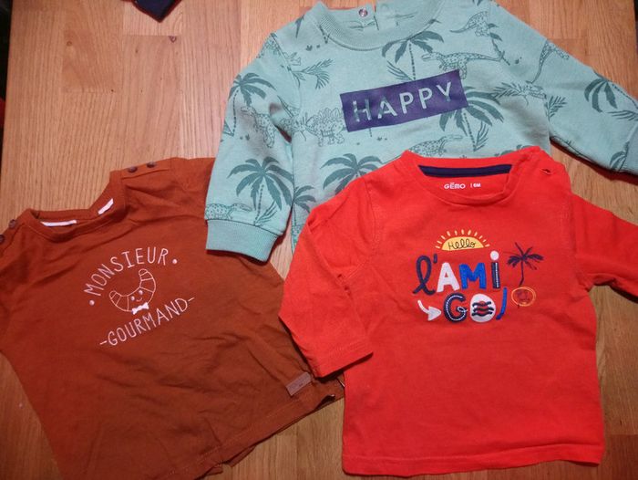 1 pull et 2 tee shirt manches longues