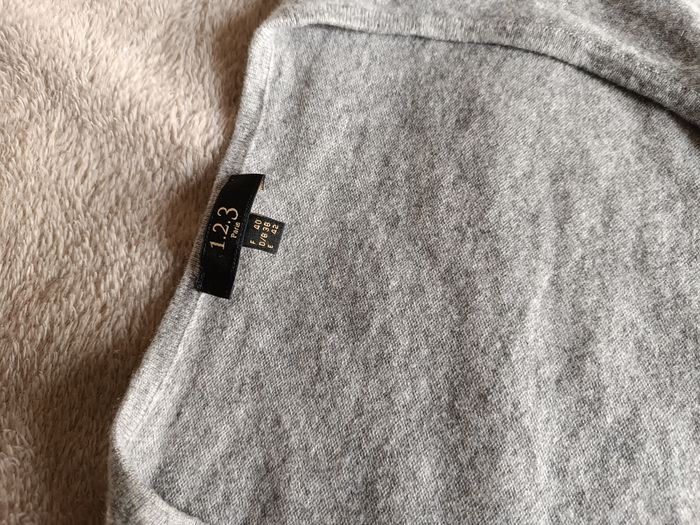 Pull gris Faux cache coeur cachemire - photo numéro 2