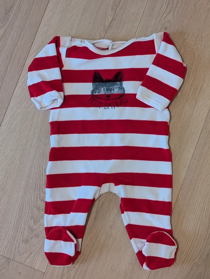 Lot de 3 pyjamas velours Petit bateau - Taille : 6 mois - photo numéro 5