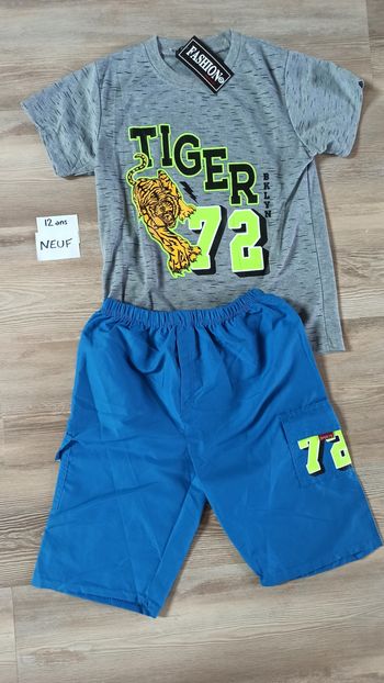 Ensemble shirt haut sport été 12 ans garçon