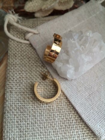 Boucles d'oreilles acier inoxydable et zircons