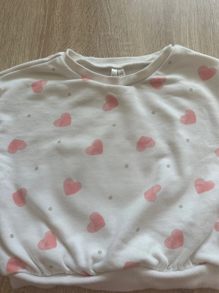 Pull blanc motifs cœurs - photo numéro 2