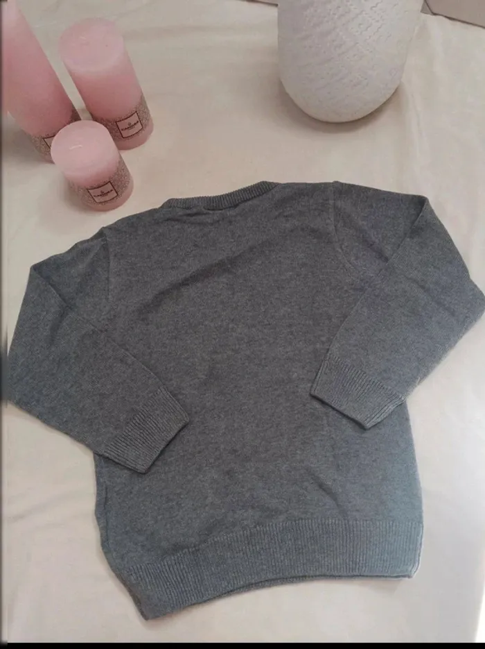 Pull col rond gris neuf Chicco garçon 4 ans - photo numéro 3