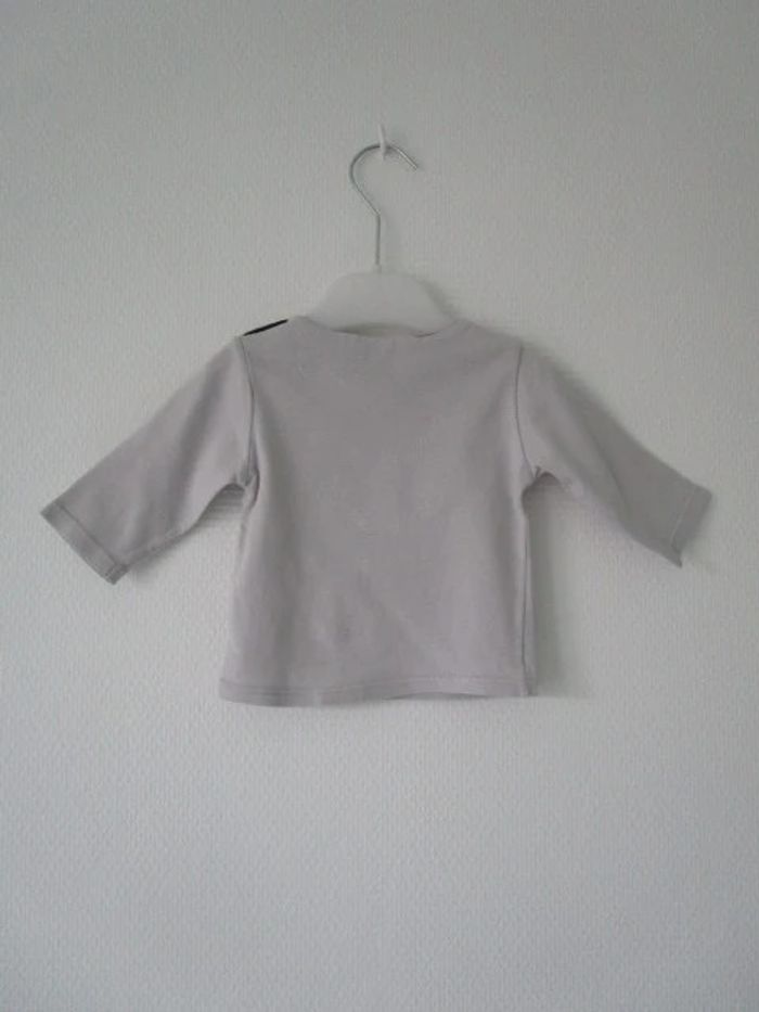 T-shirt gris marin Obaïbi 3 mois TBE - photo numéro 4