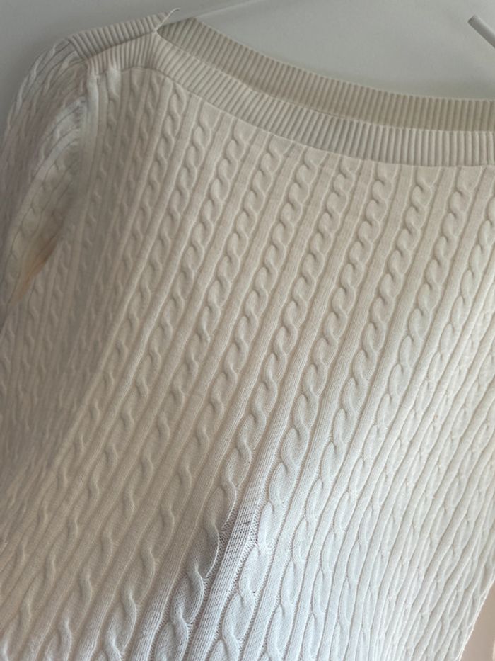 Pull torsadé blanc Tommy Hilfiger - Taille S - photo numéro 7