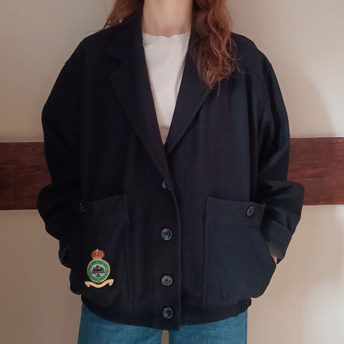 Veste laine bombers marine Made in Italy - photo numéro 3