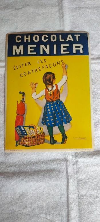 Plaque publicitaire chocolat menier