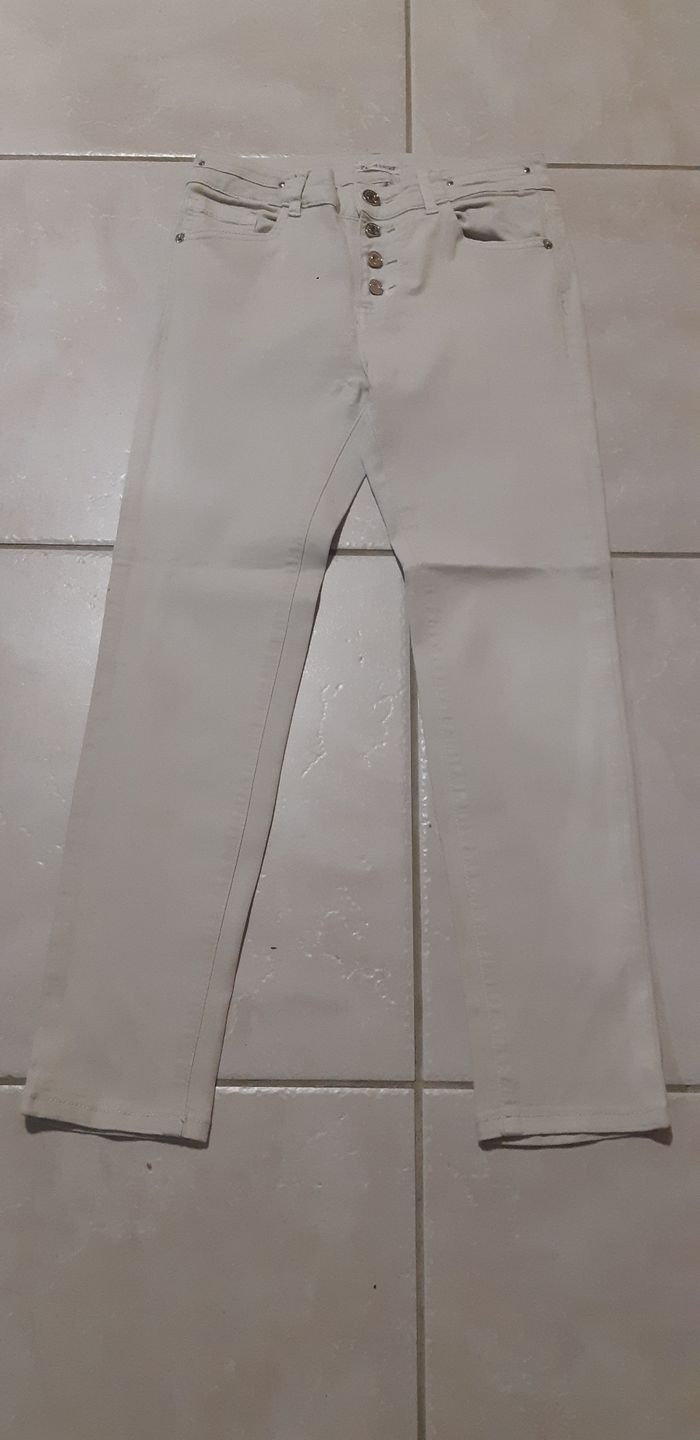 Jean slim taille 34 Cache Cache écru taille XS - photo numéro 4